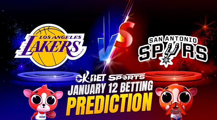 Spurs vs Lakers A image logo of 2 nba teams with overlay text